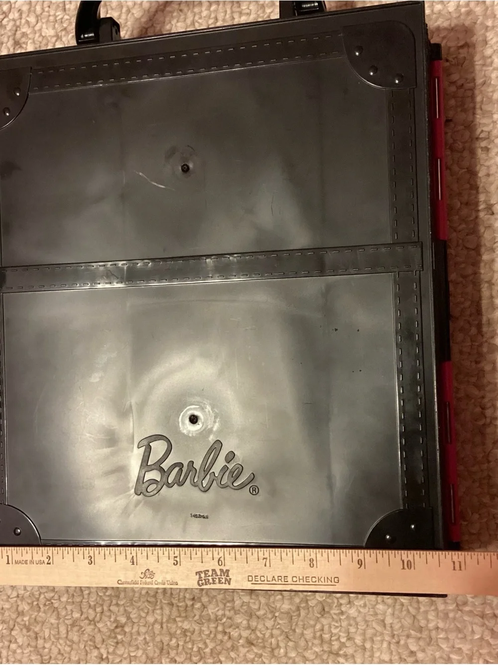 2011 Mattel Barbie Pink Black Wardrobe Doll Carry Storage Case